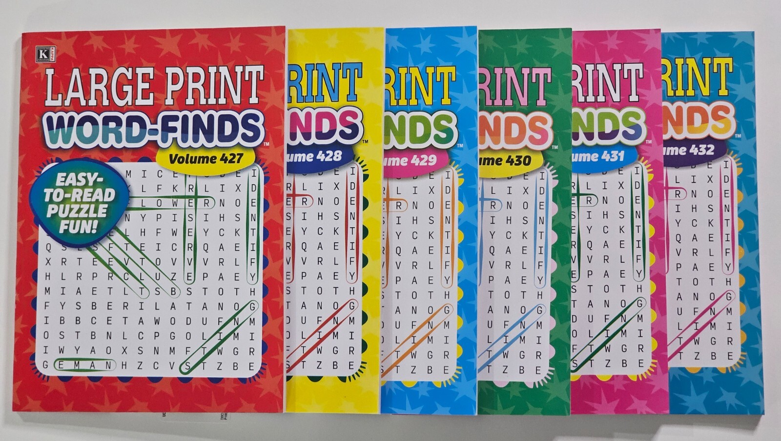 6 Large Print Word-Finds Puzzle Books Kappa Games Vol #427-432 ~ Search,Hunt NEW