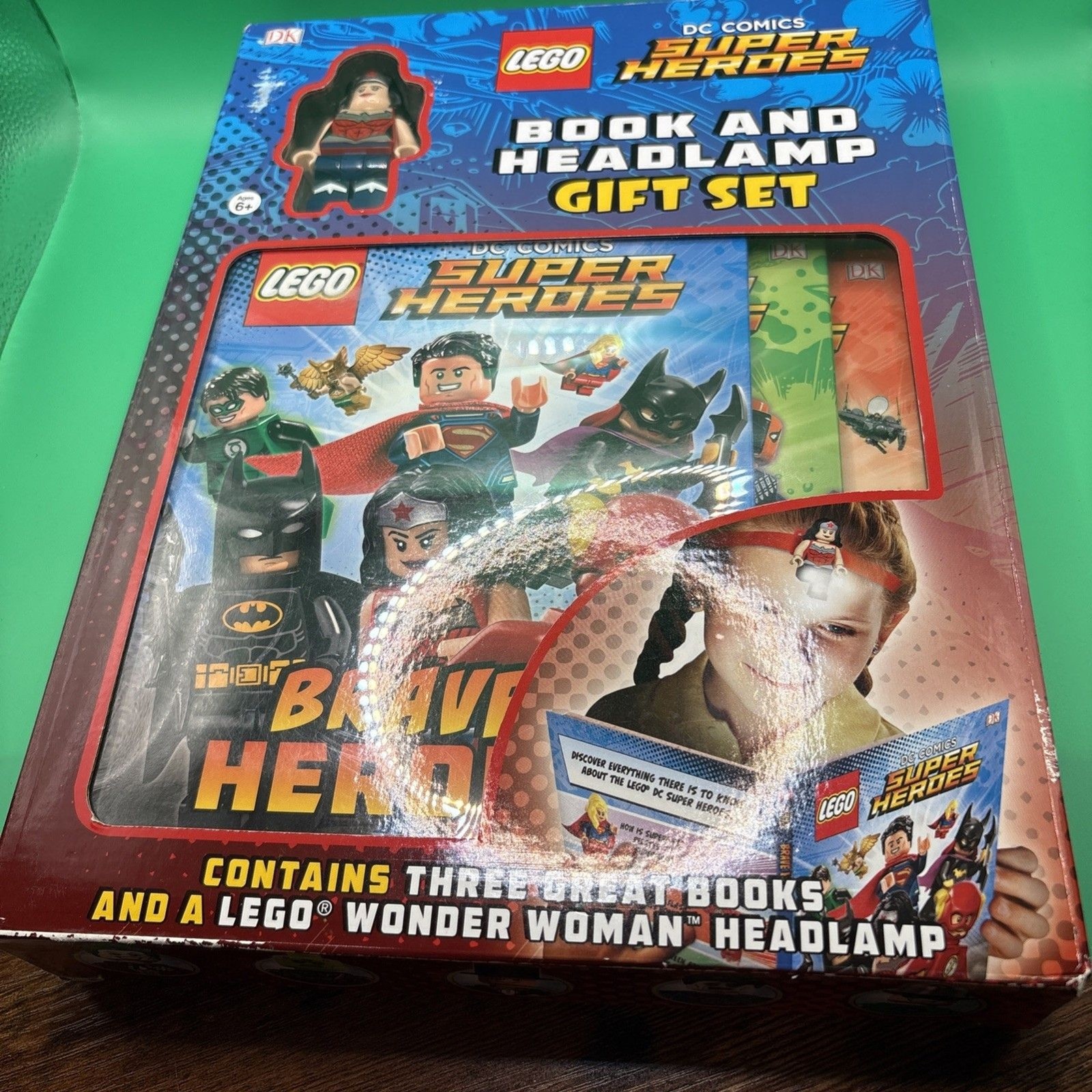 Lego DC Comics Super Heroes Wonder Woman Headlamp & 3 Book Gift Set Brand New