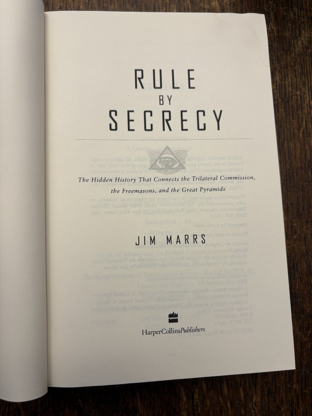 Rule by Secrecy Jim Marrs 2000 Hard Cover, with Dust Jacket