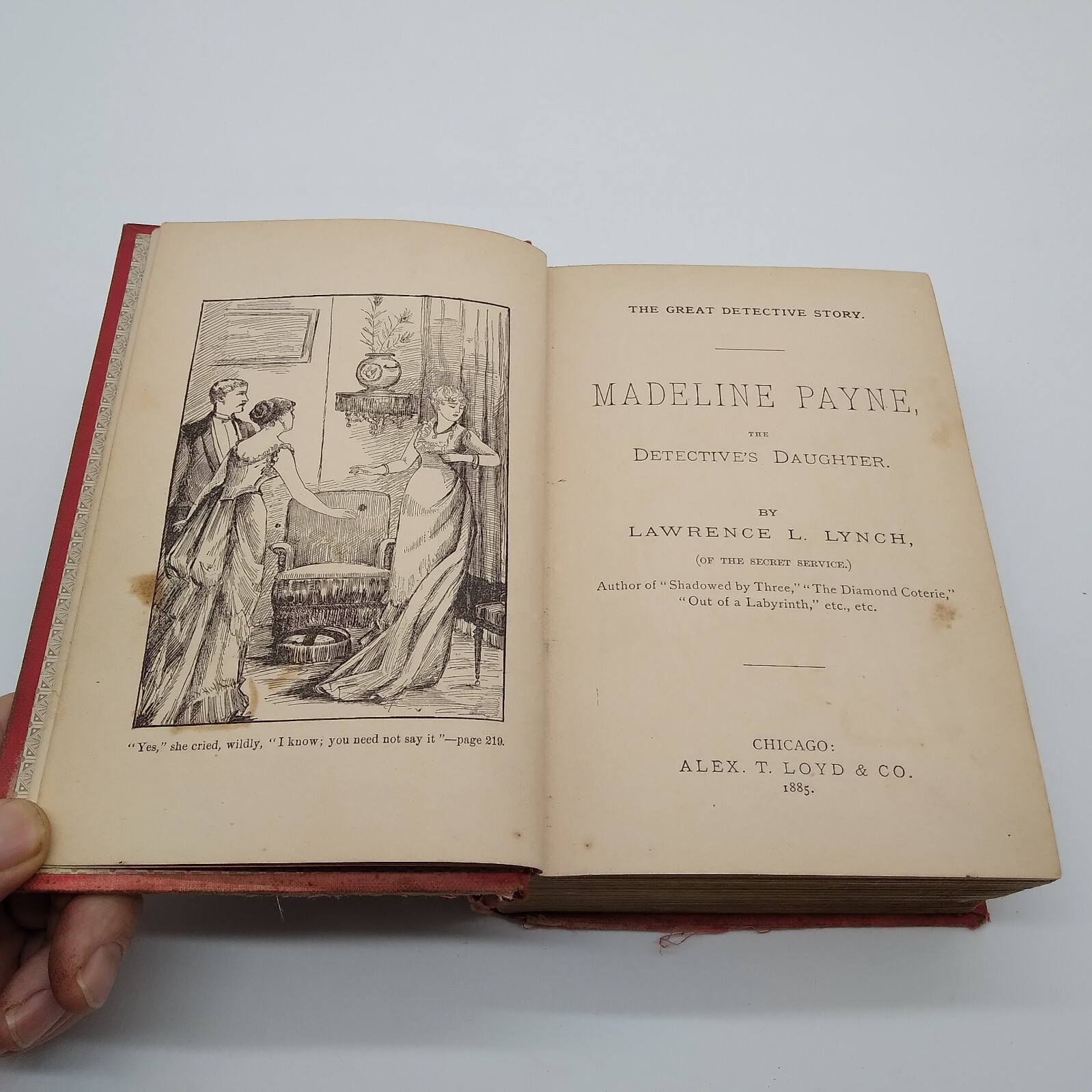 MADELINE PAYNE, THE DETECTIVES DAUGHTER by Lawrence L. Lynch 1885 HC Rare