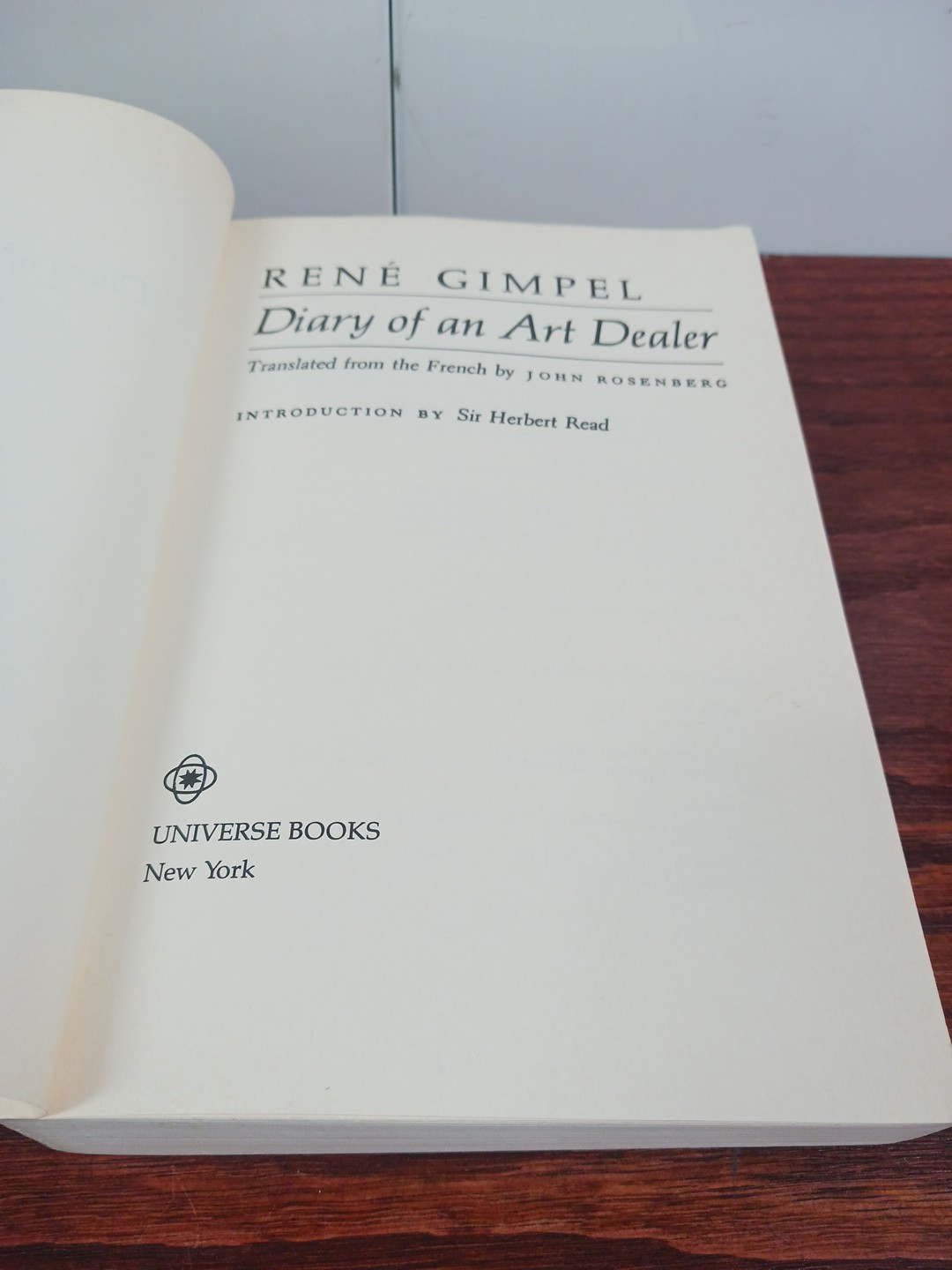 Diary of an Art Dealer By RENE GIMPEL