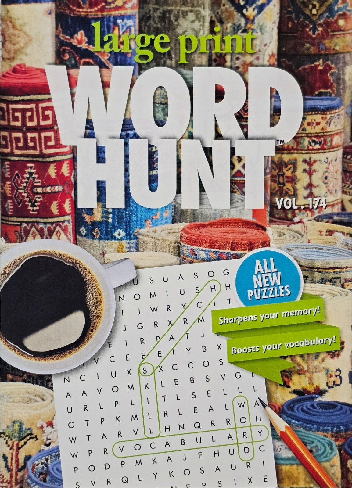 4 New Papp Puzzle Books Large Print Word Hunt Search Find Vol#173-176 Hobby Game
