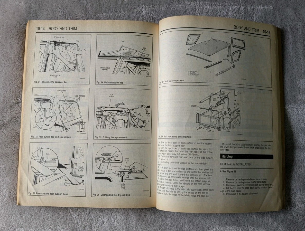 Chilton (Part No. 8535) Jeep Wrangler/YJ 1987-94 Repair Manual ~ Total Car Care