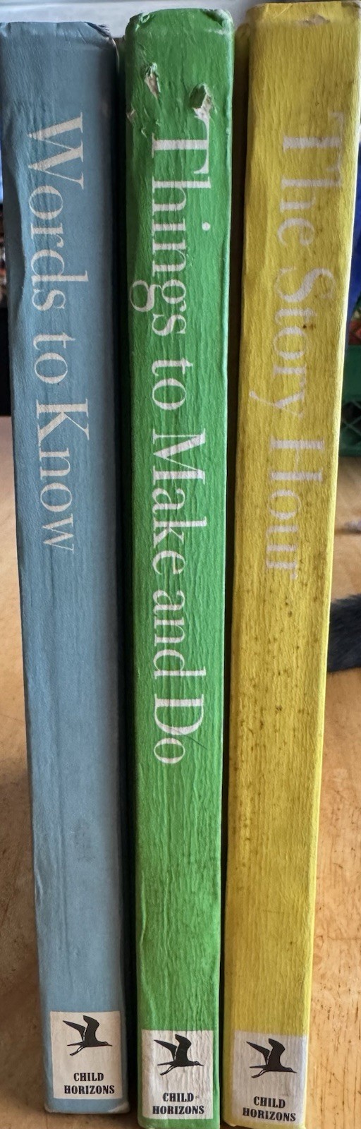 1976 Child Horizons Lot of 3 School Books Words to Know, Story Hour, Things To .