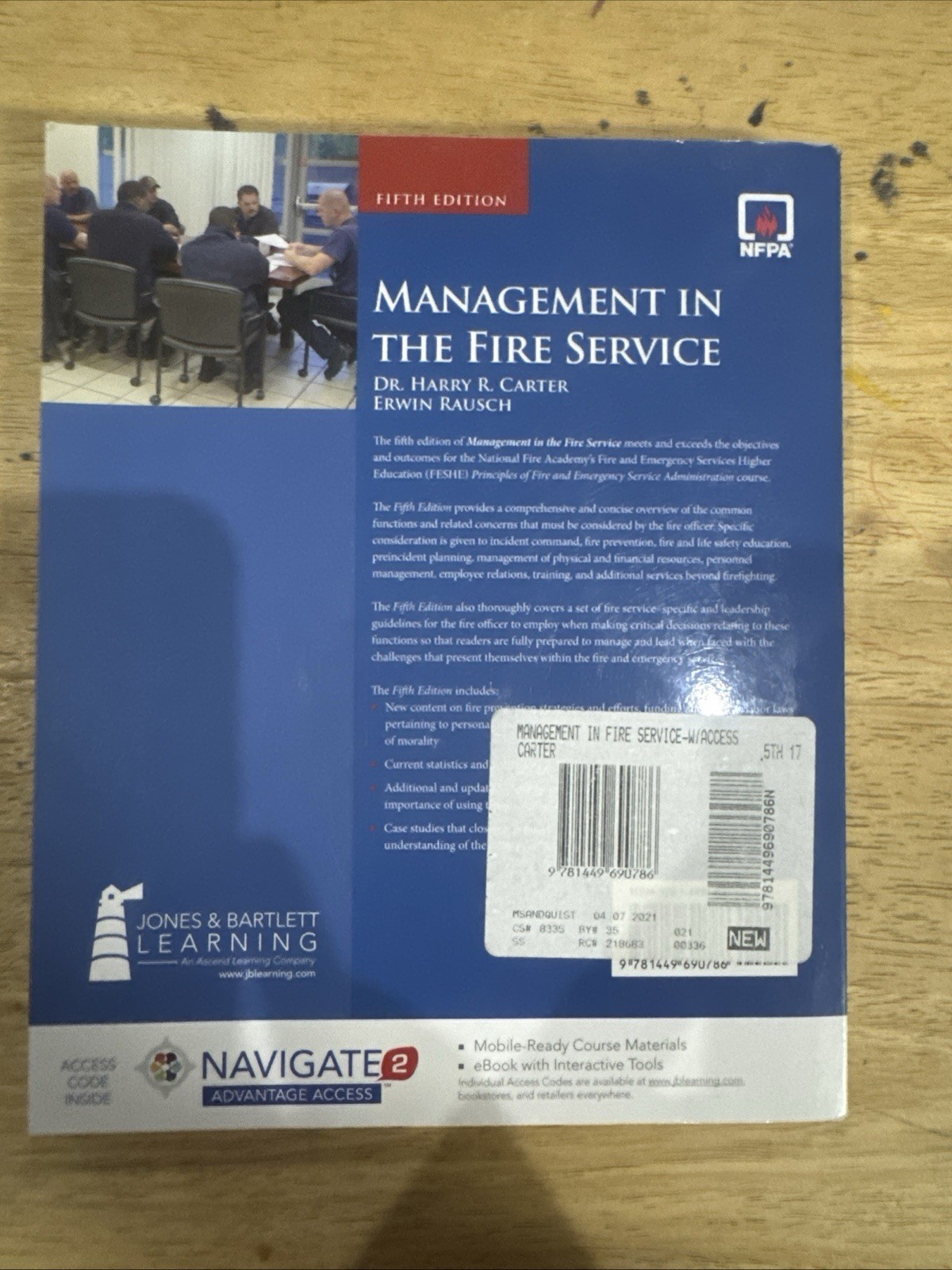 Management In The Fire Service by Harry R Carter