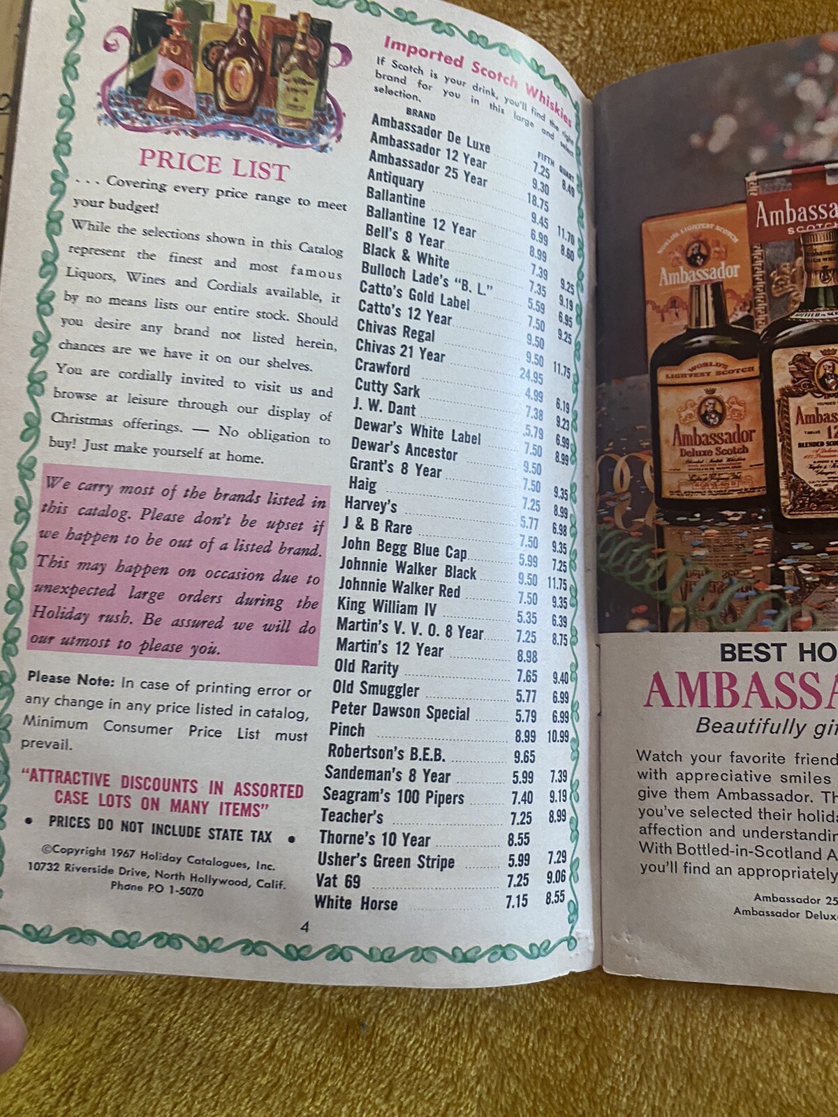 Vintage Advertising 1968 Bal-Port Wine & Liquors Party Book Calendar Newport CAL