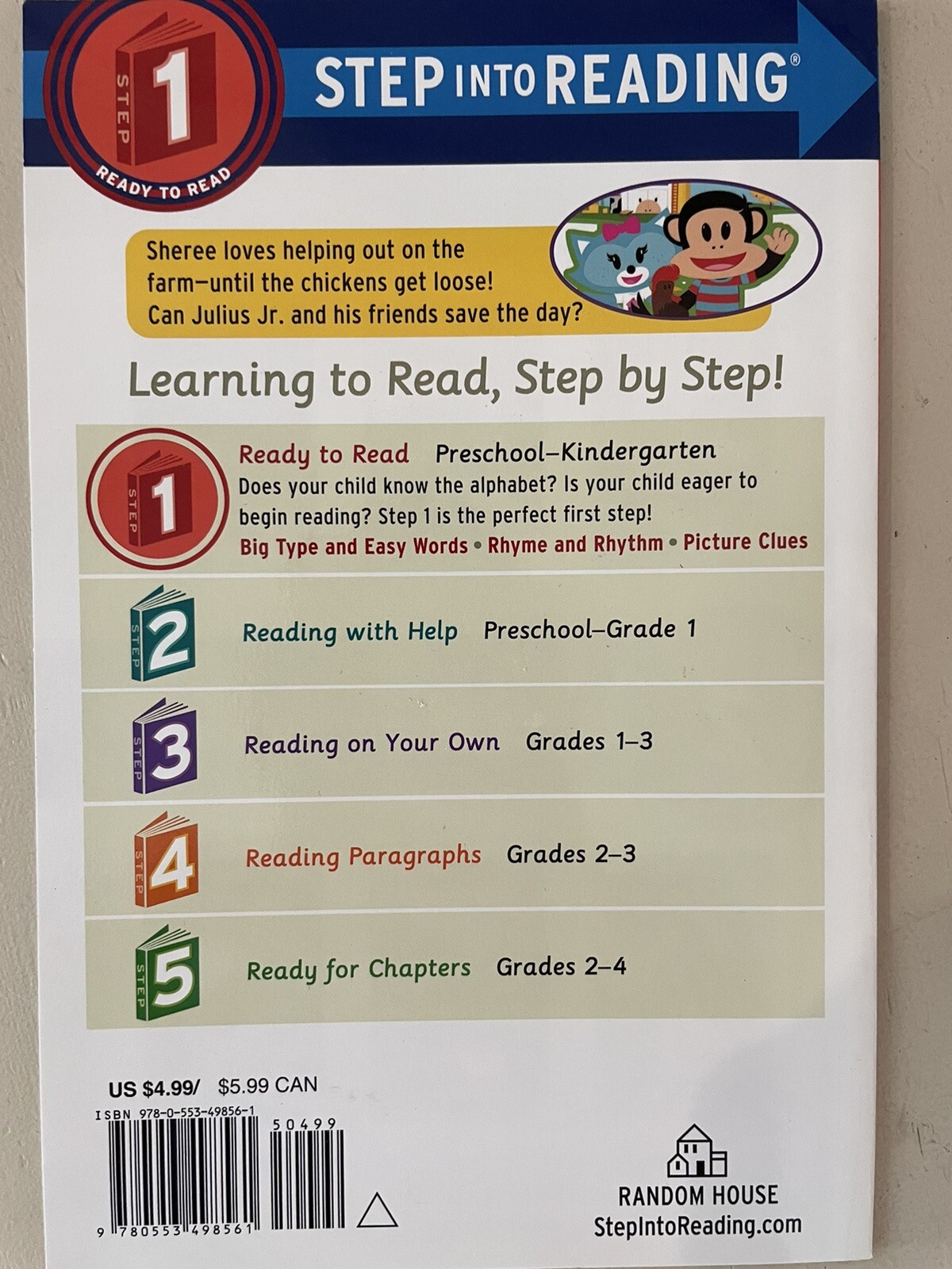 Step Into Reading STEP 1 Ready to Read 4 Books, Paperbacks