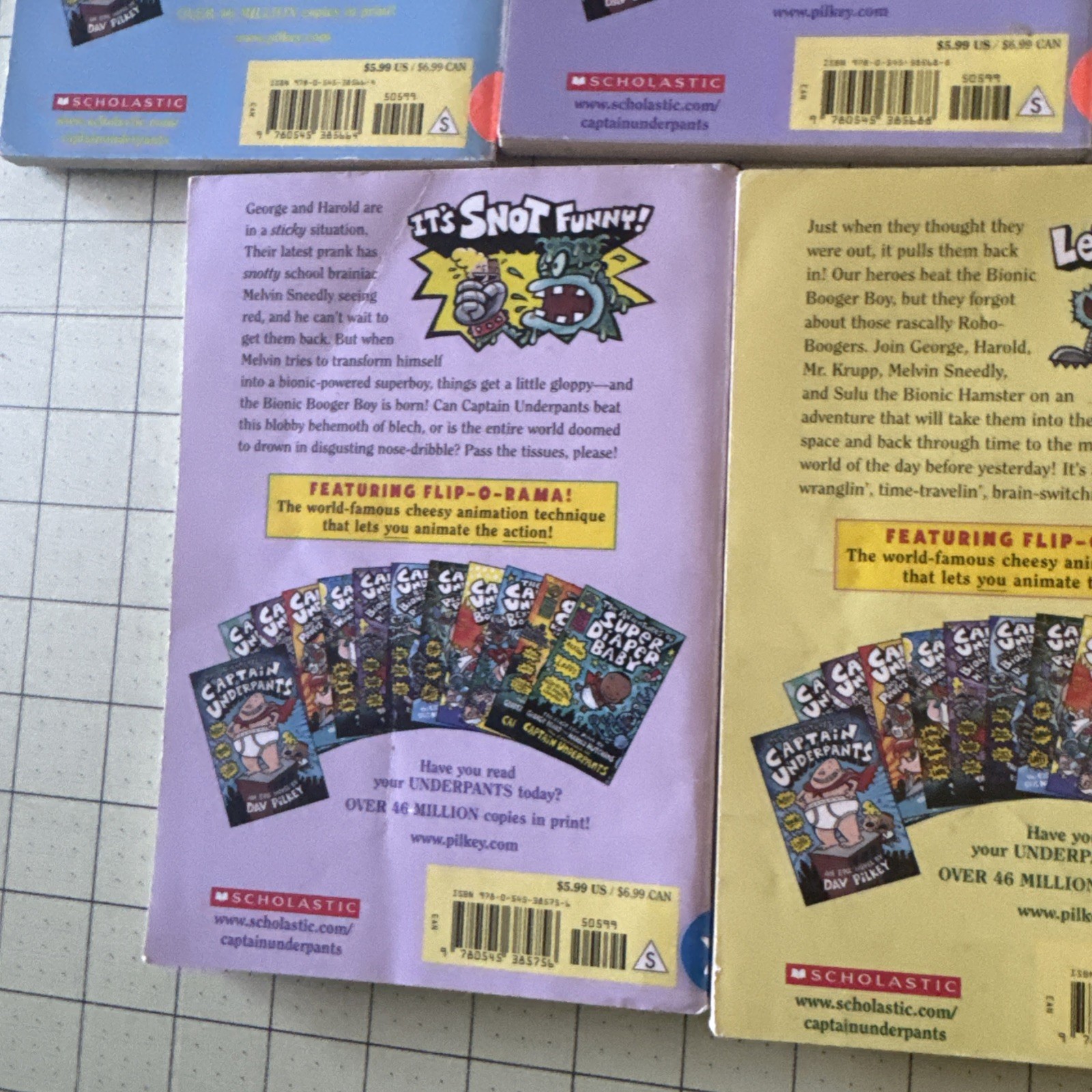 Set of 5 Captain Underpants Books Paperback Lot Pilkey Booger Boy Wedgie Ladies