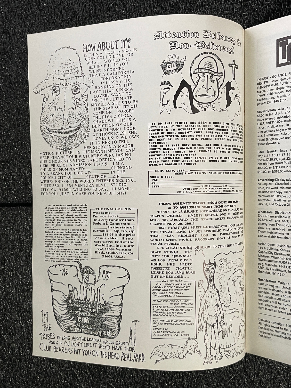 FANZINE Thrust SCIENCE FICTION FANTASY Review #34 Summer 1989 Platt illustrated