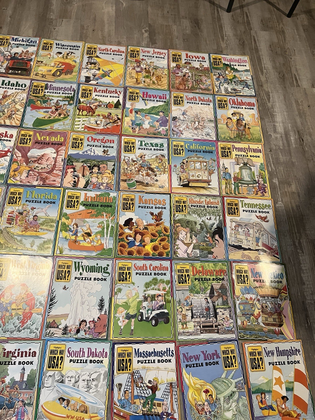 VTG Highlights Which Way USA? 50 State Puzzle Books/Maps Travel Learn Geography