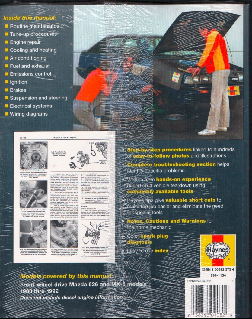 Haynes Repair Manual Mazda 626 MX-6 1983-1992 Front-Wheel Drive MN3020