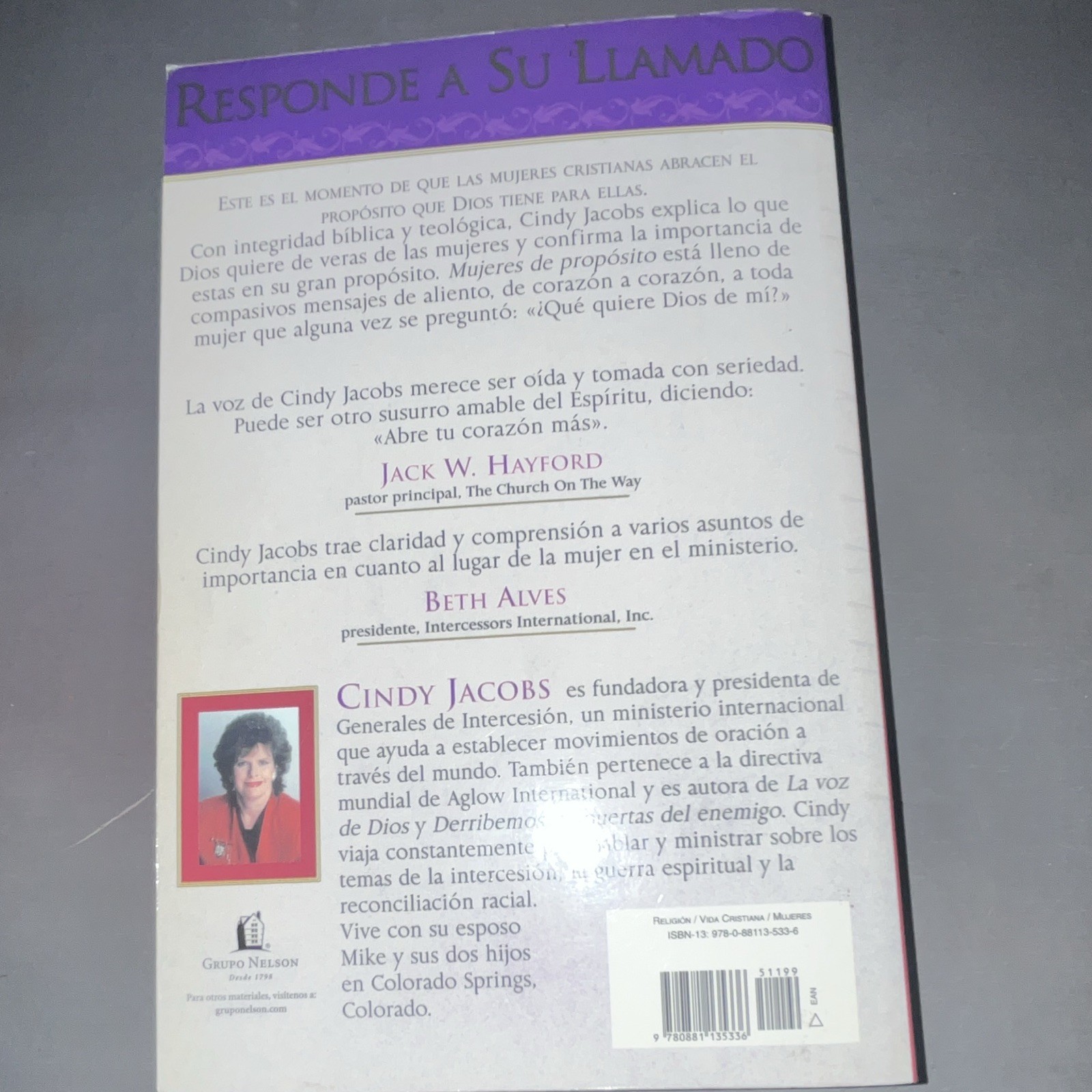 Mujeres de Propósito by Cindy Jacobs, Grupo Nelson, Paperback, Spanish