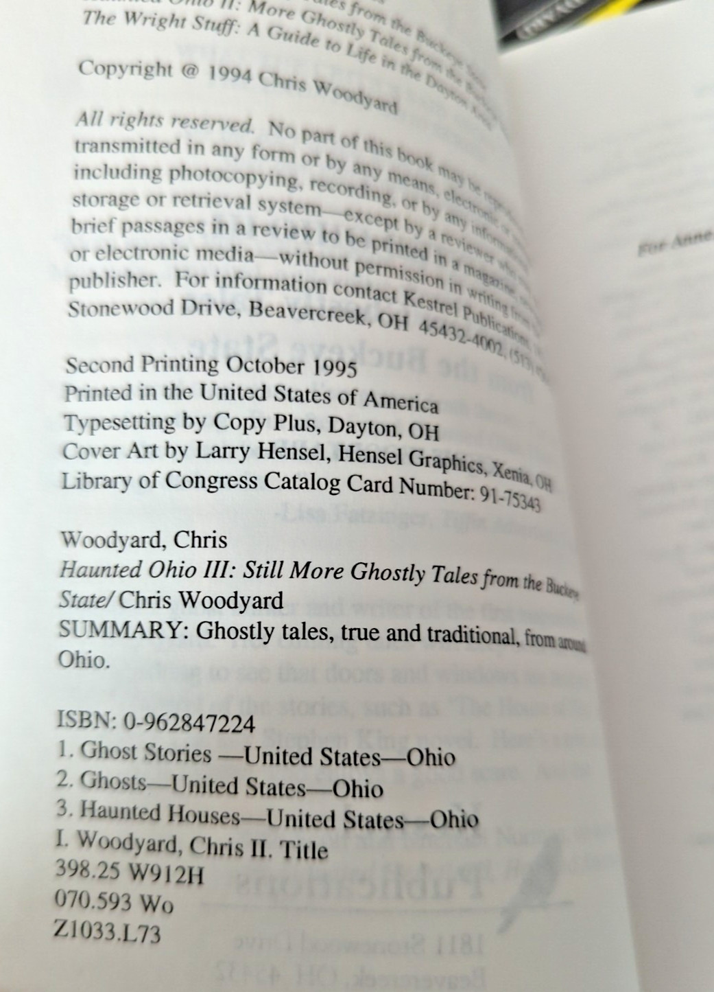 Signed Haunted Ohio 2, 3, 4: Restless Spirits Buckeye State Chris Woodyard