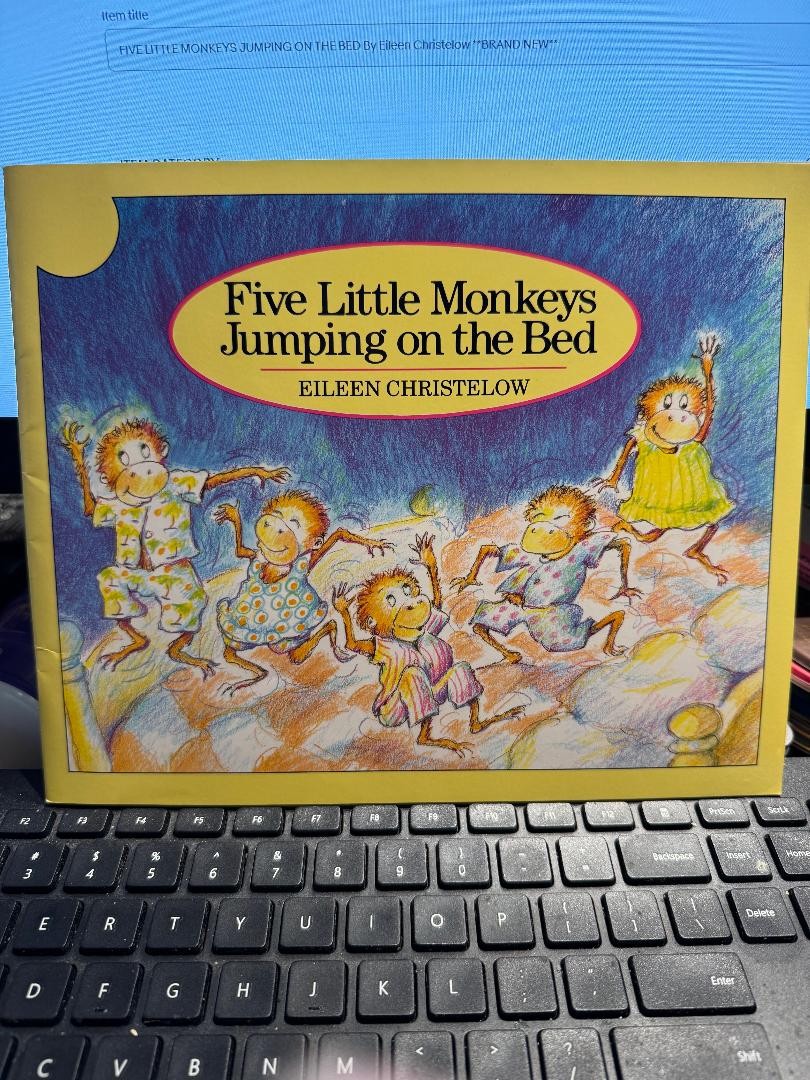 FIVE LITTLE MONKEYS JUMPING ON THE BED By Eileen Christelow **BRAND NEW**