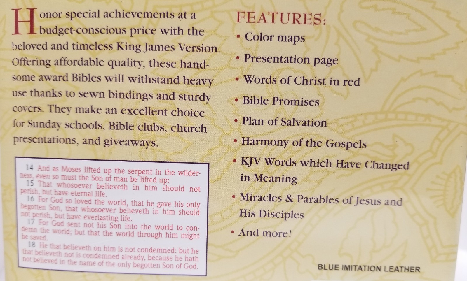 KJV Bible Affordable Gift Award Paperback 5 1/2 x9in Blue Hendrickson