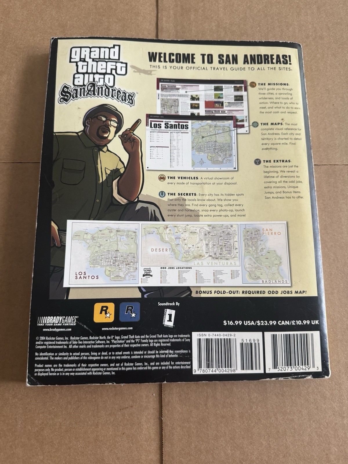 Brady Games Grand Theft Auto GTA San Andreas Official Strategy Guide no map