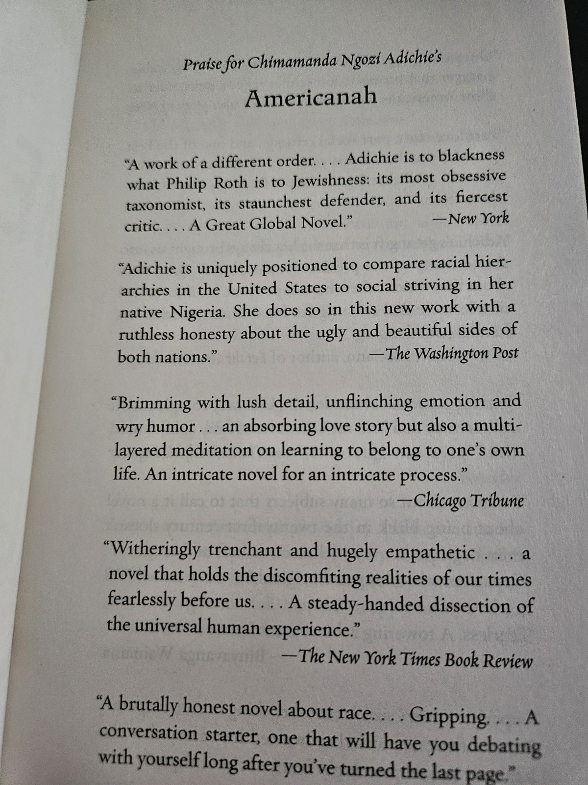 Americanah : A Novel by Chimamanda Ngozi Adichie SC 2013
