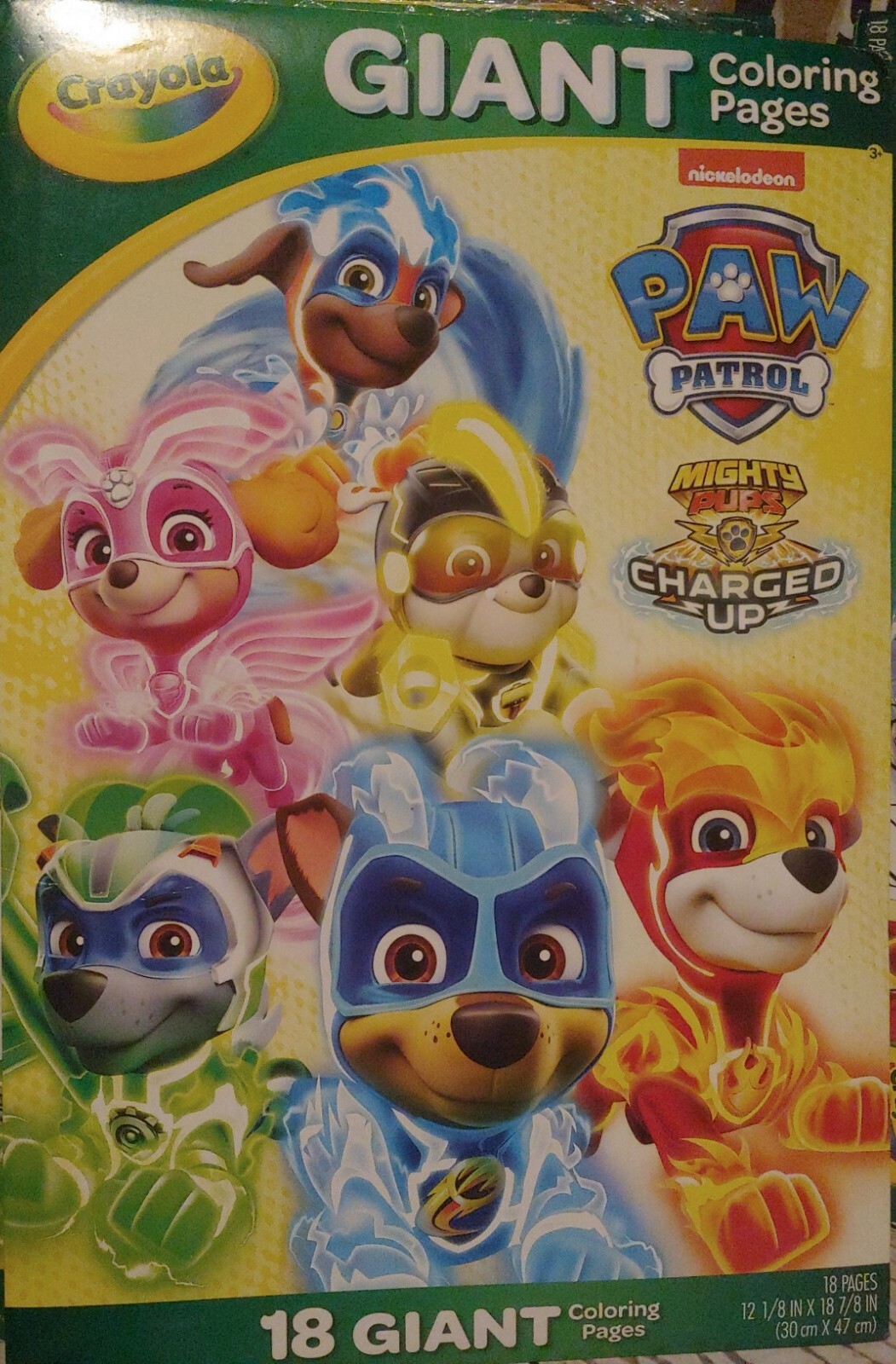 Crayola Paw Patrol 18 GIANT coloring pages mighty pups charged up