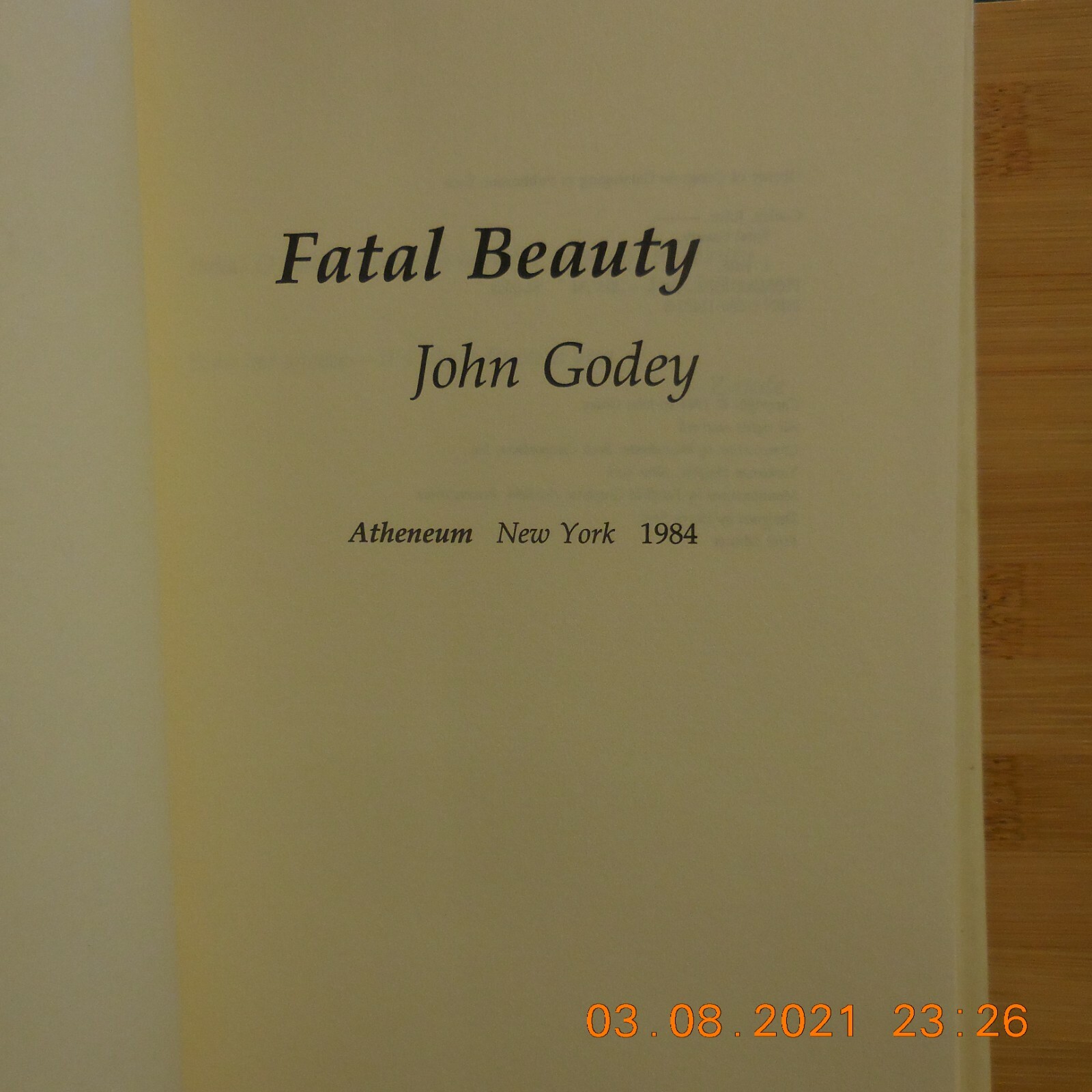 Godey, John – Fatal Beauty – 1st edition – g/g