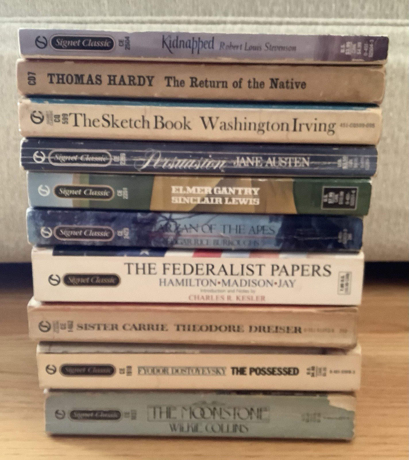 Lot of 10 Vintage Signet Classics PB Books Austen, Dreiser, Lewis, Hardy +++