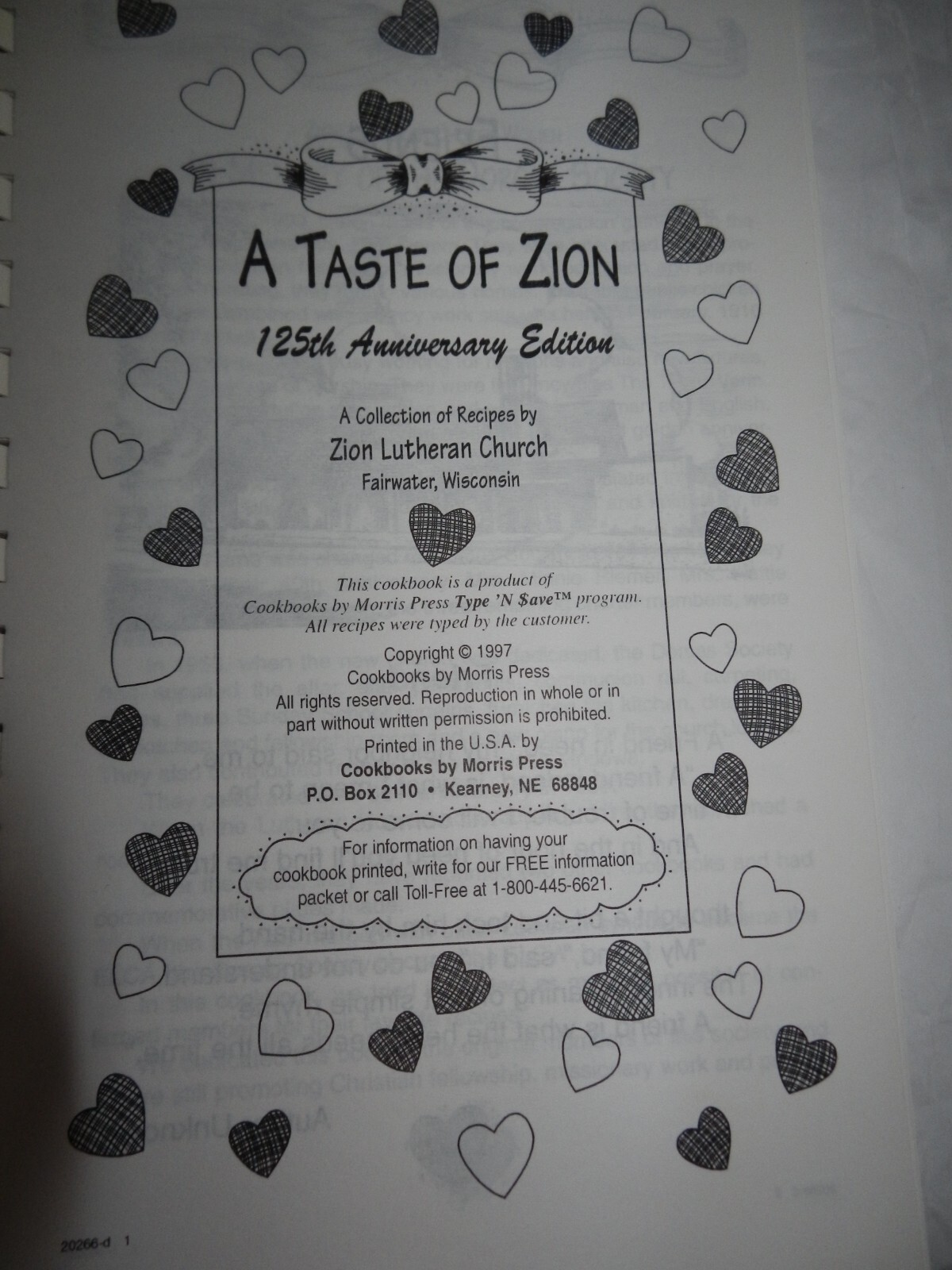1997-A TASTE OF ZION 162 Pages+ Index Paperback Book-125th Anniversary Edition