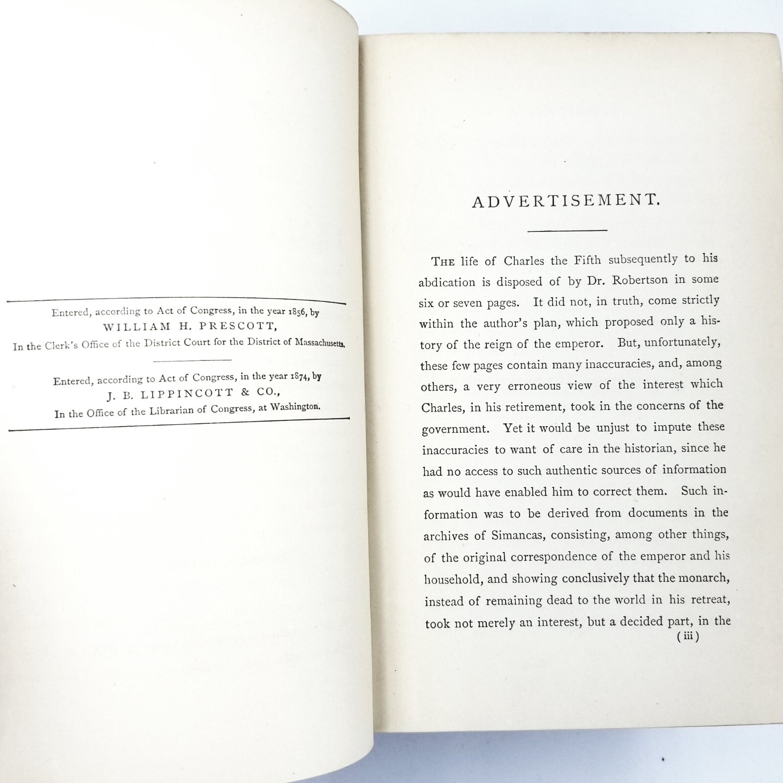 Charles the Fifth by William Robertson Volumes 1 – 3 – 1883 Edition