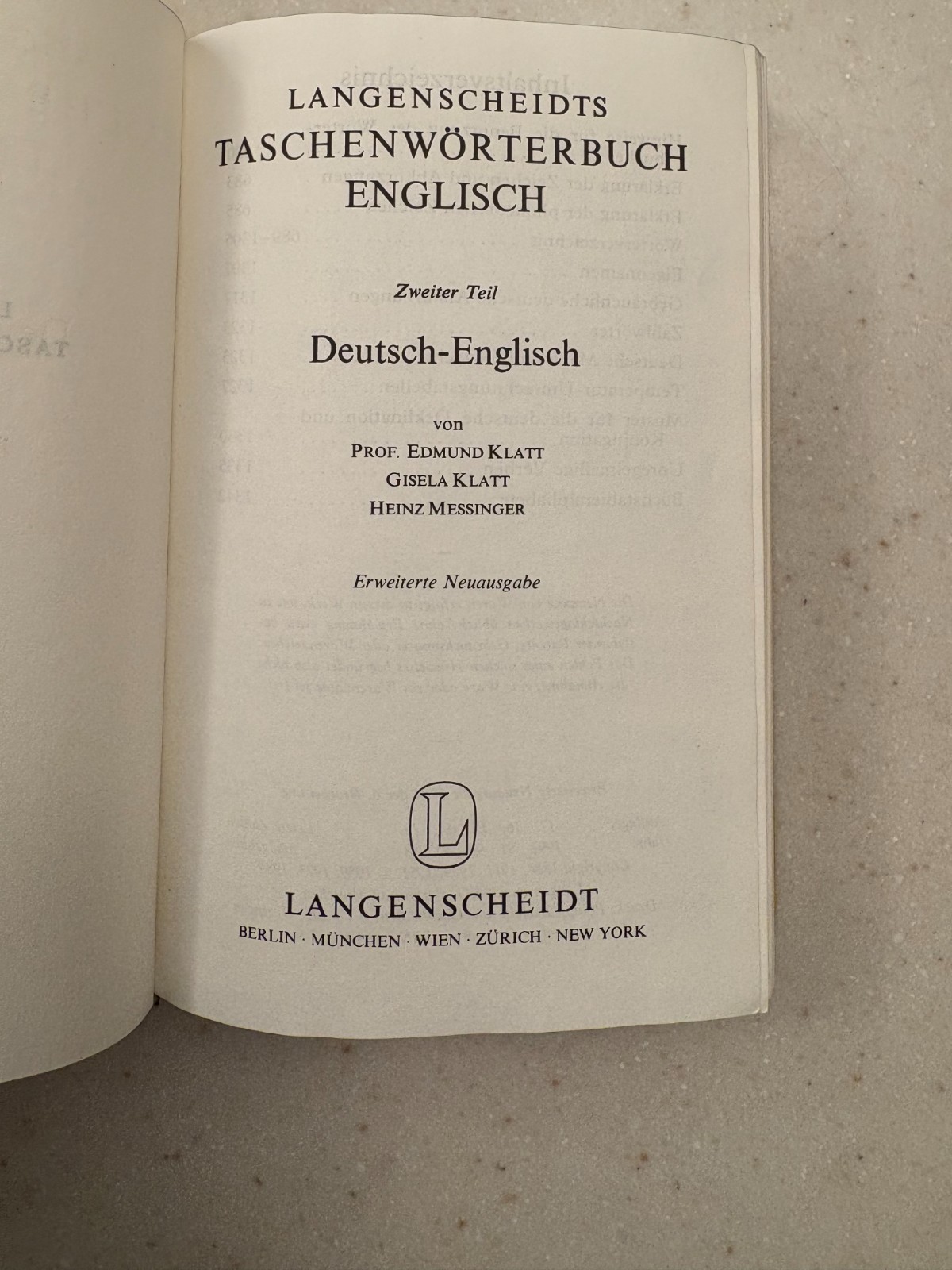 Langenscheidts Taschen-woerterbuch Deutsch-Englisch