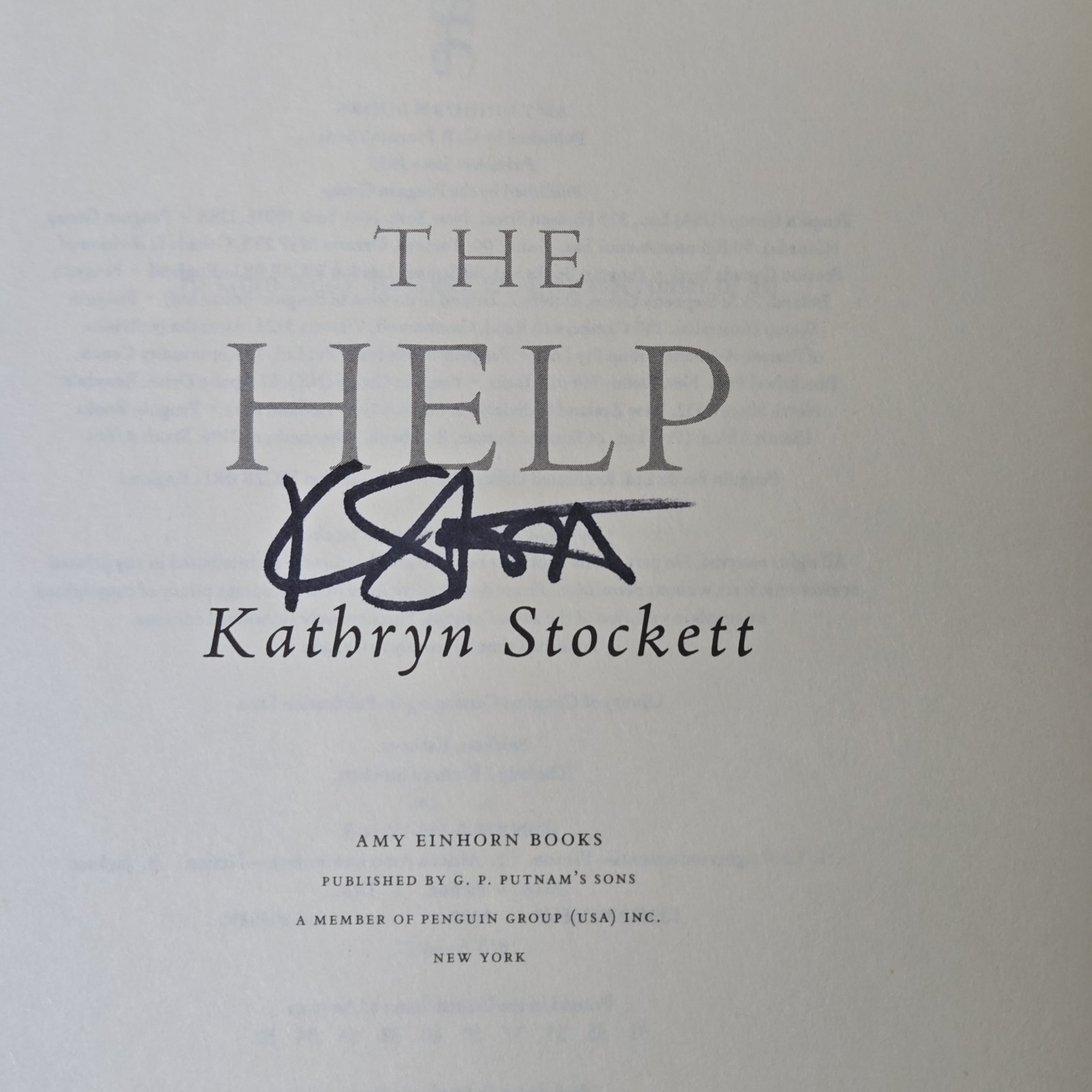 THE HELP Kathryn Stockett *SIGNED* 1st Edition, 31st Printing 2009 Hardcover DJ