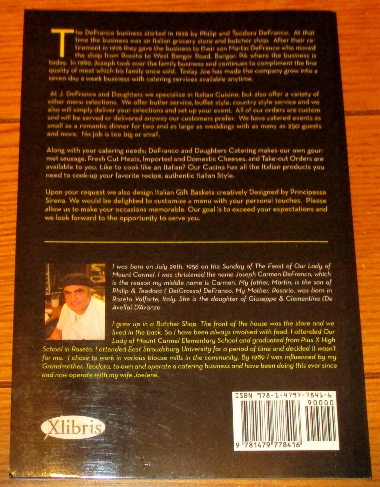 2013 Growing Up in the Butcher Shop by Joseph C. DeFranco SIGNED TPB 78 Pages