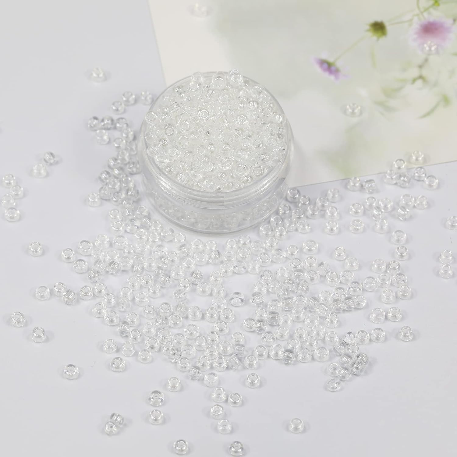 Crystal Pearl 3mm Seed Beads About 3600pcs/100Grams in Bag, 8/0 Glass Craft Bead