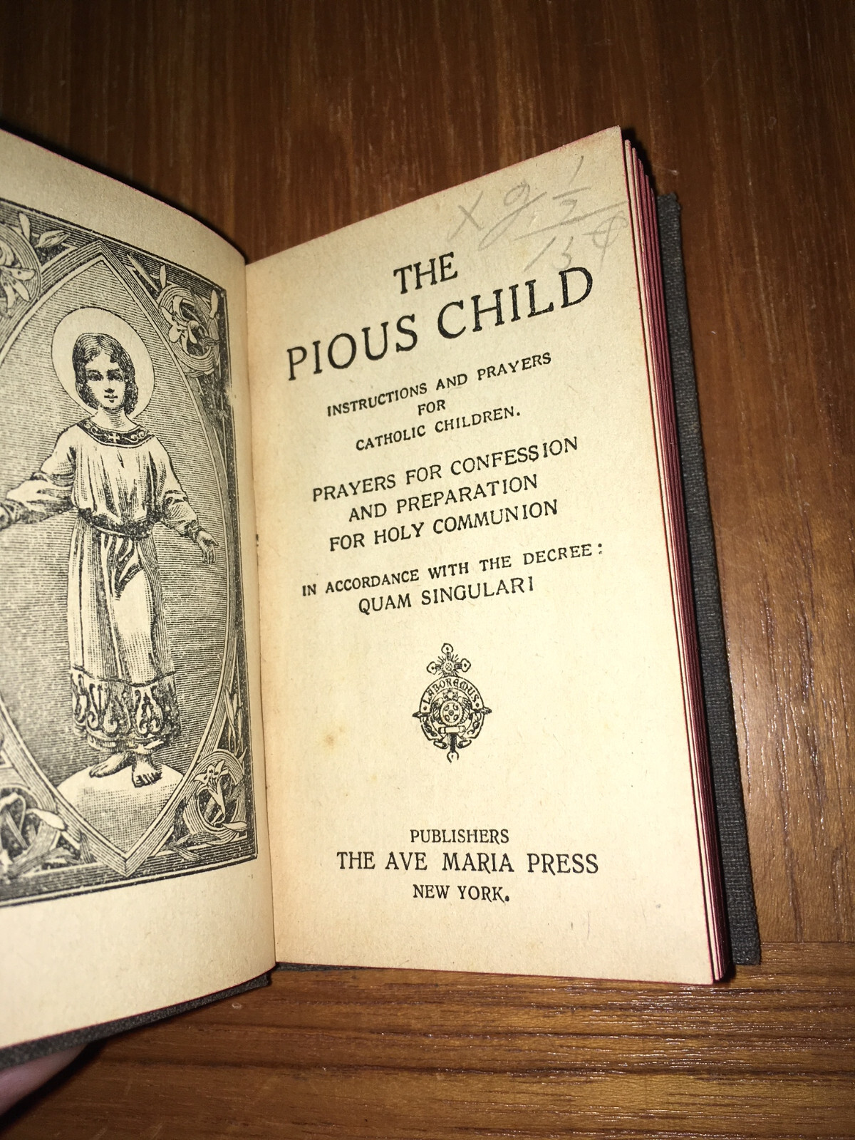 The Pious Child – The Ave Maria Press – Miniature Book – Rare!
