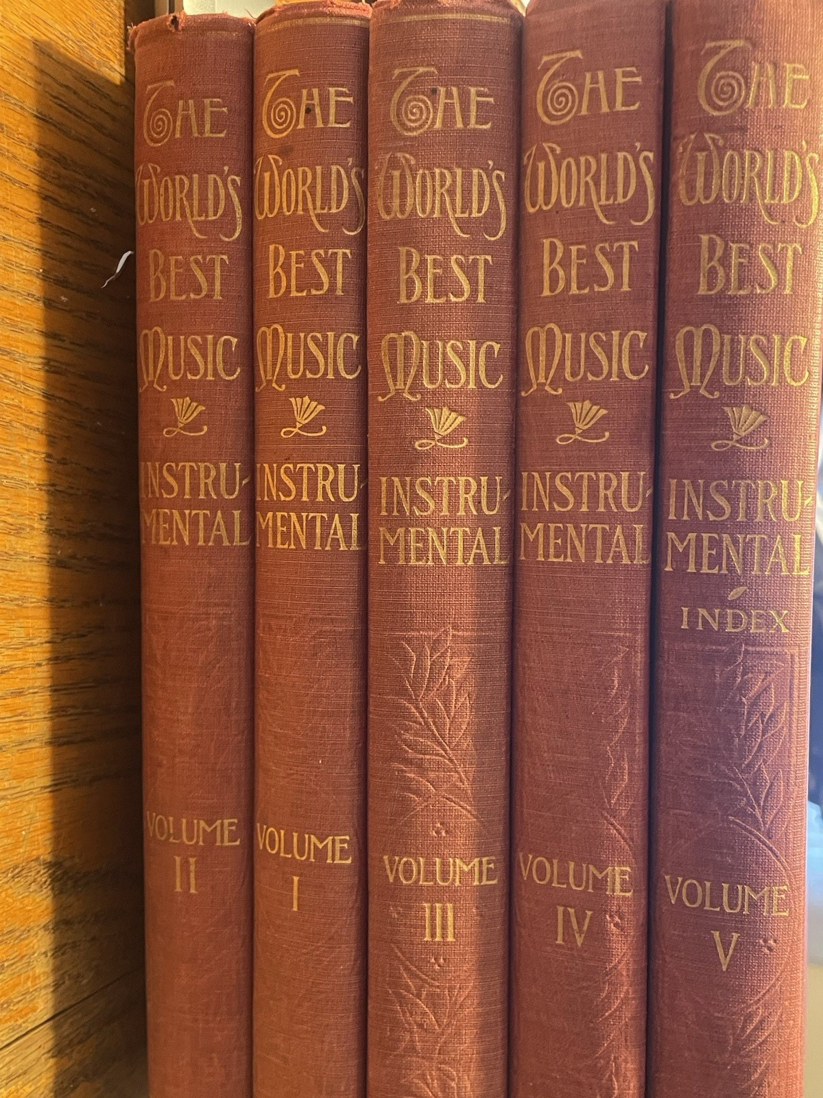 1909 VOLUMES 1-5 WORLDS BEST MUSIC INSTRUMENTAL Index The University Society