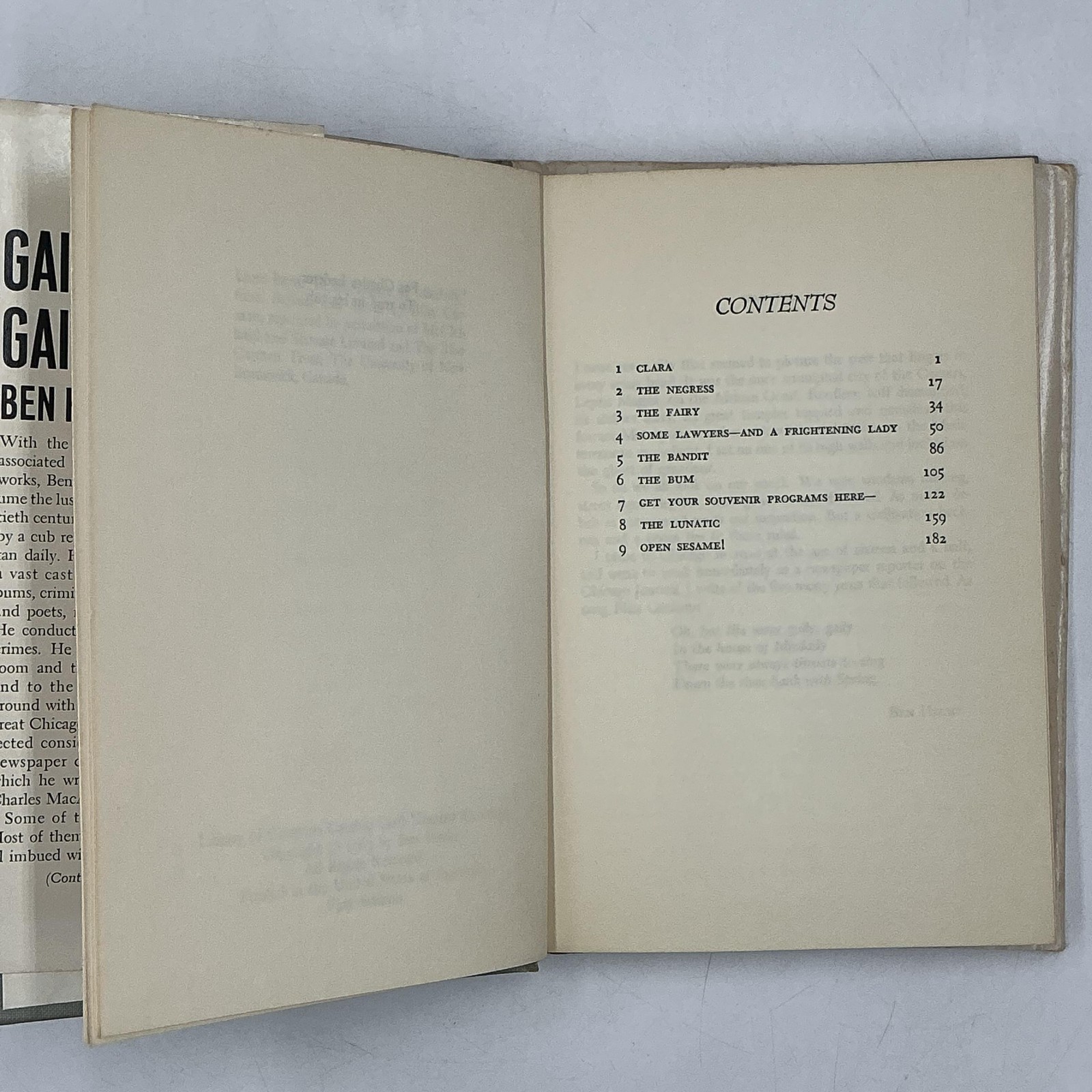 Vintage Gaily Gaily Ben Hecht White Black HC DJ 1st 1963 Memoir Chicago