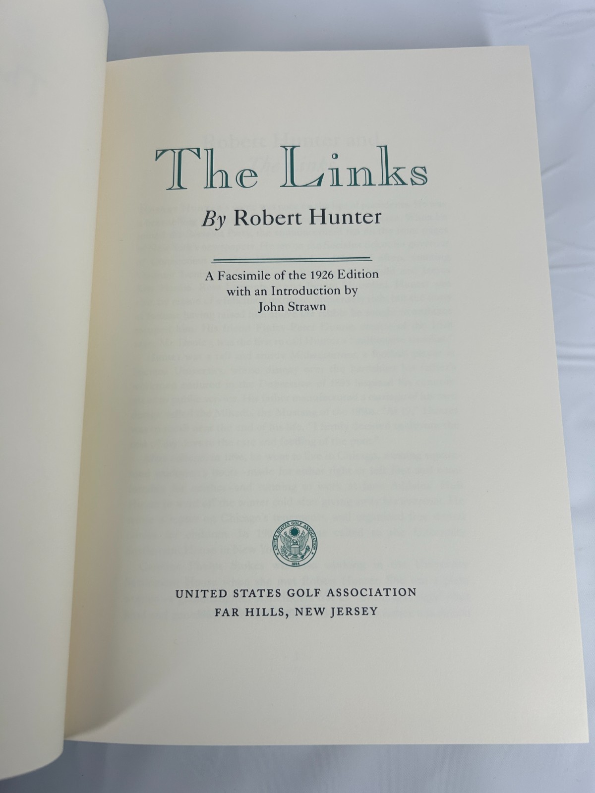 The Links Robert Hunter USGA Facsimile Limited Edition