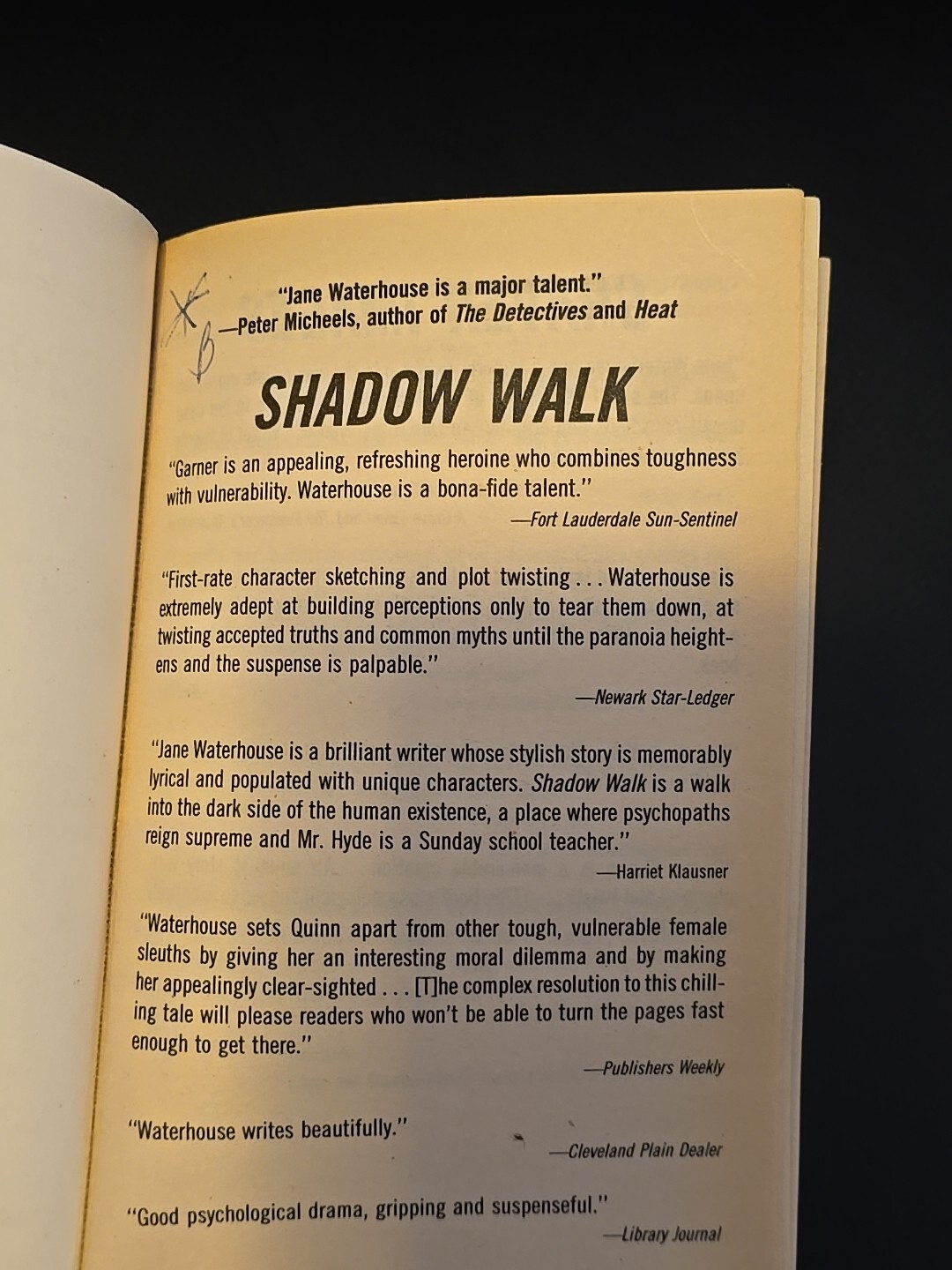SHADOW WALK JANE WATERHOUSE PAPERBACK 1997