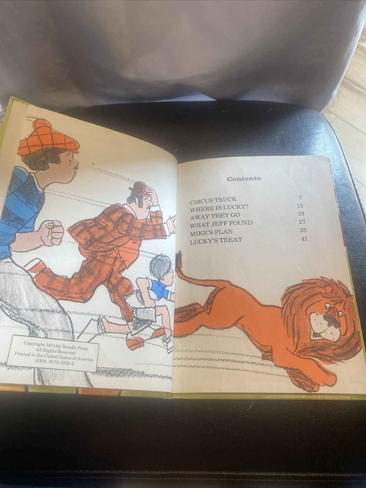 Treat Truck and the Lucky Lion Book 1974 Jack Humphrey Benefic Press Vintage
