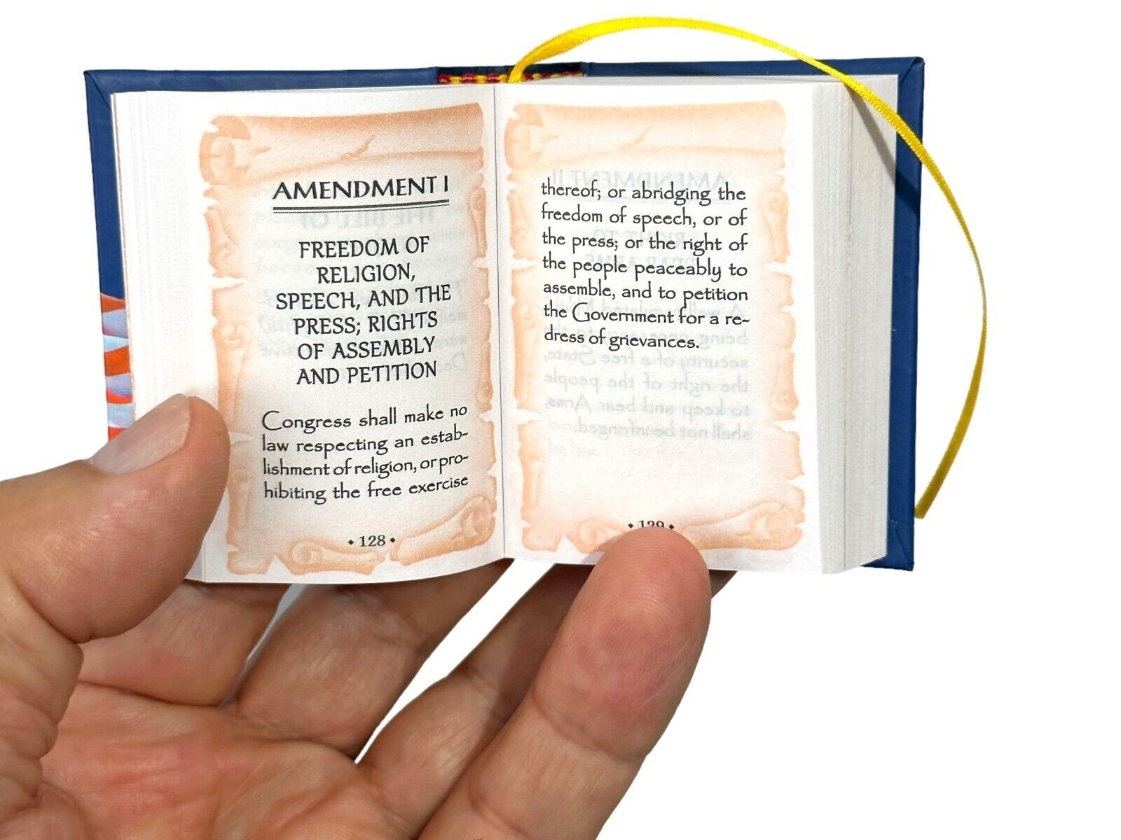 The Constitution of the United States mini book 2.50″ H in English and Spanish