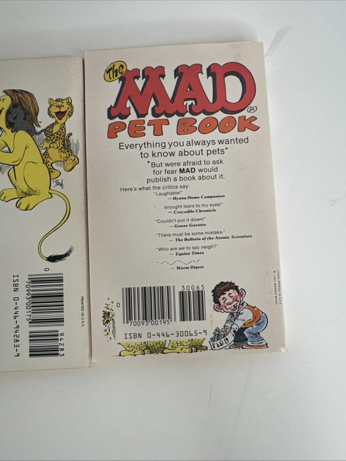 Mad Magazine Books: 1st printng Mad Goes Wild / Mad Pet Book – Lot Of 2