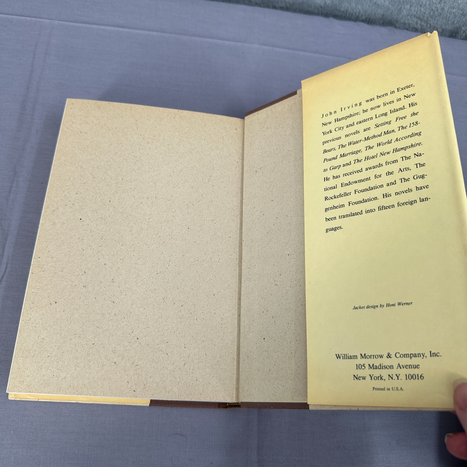 The Cider House Rules John Irving Hardcover Book Club Edition w Dust Jacket