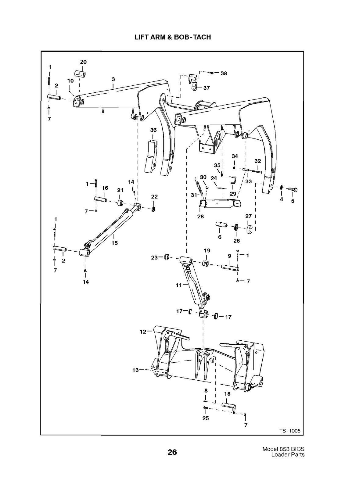 BOBCAT 853 Parts Manual 1998 SN 508418001 Up – STEEL WIRE BOUND – TOUGH COVERS