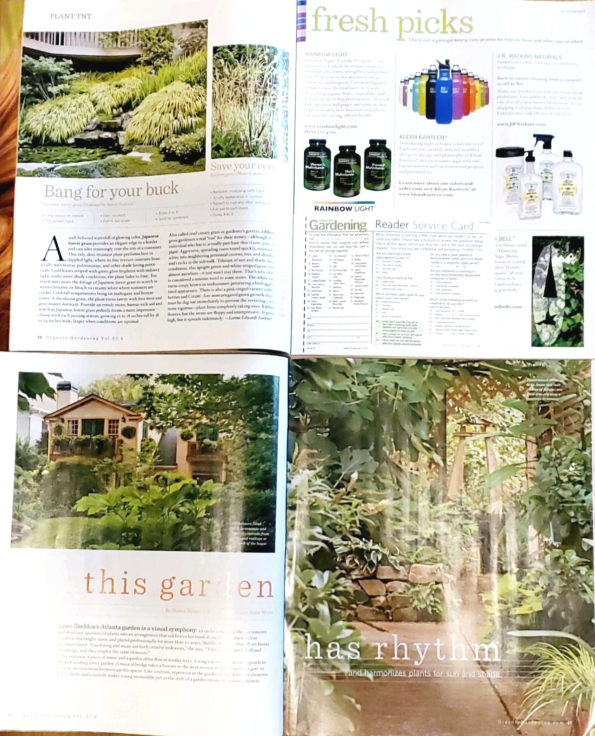 2 FINE Back Issues Of Organic Gardening Magazine June July August September 2010