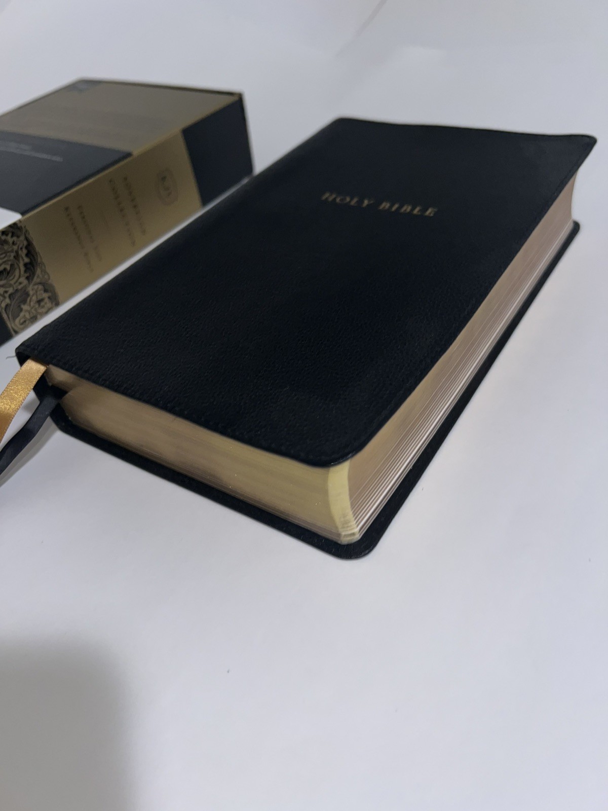 KJV Holy Bible Personal Size Sovereign Collection Black Leather by Thomas Nelson