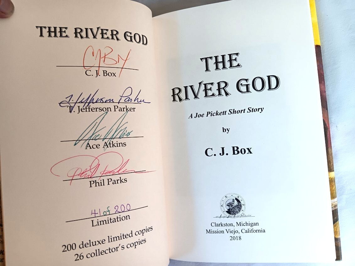 C.J. Box–THE RIVER GOD 1st ed 1st ptg HCDJ 2018 Deluxe Edition Signed/Ltd.