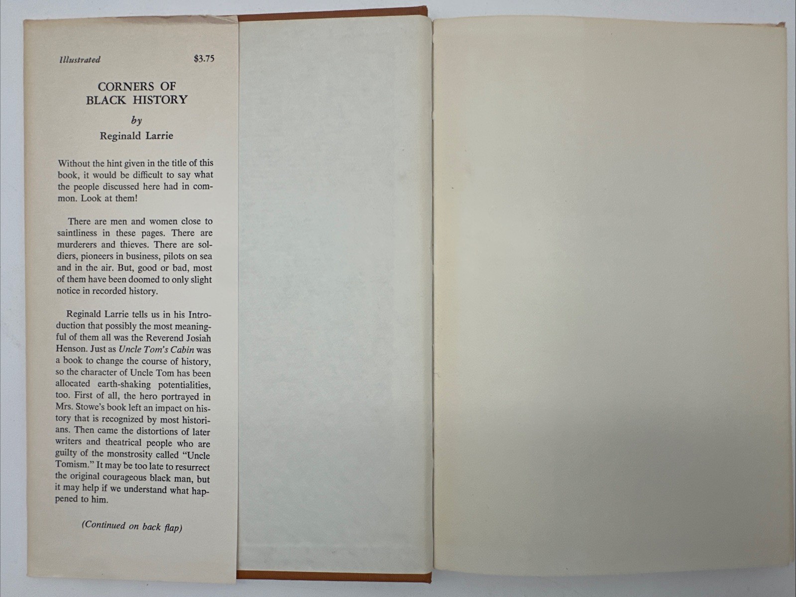 1st Edition CORNERS OF BLACK HISTORY by Reginald Larrie 1971, Hardcover College