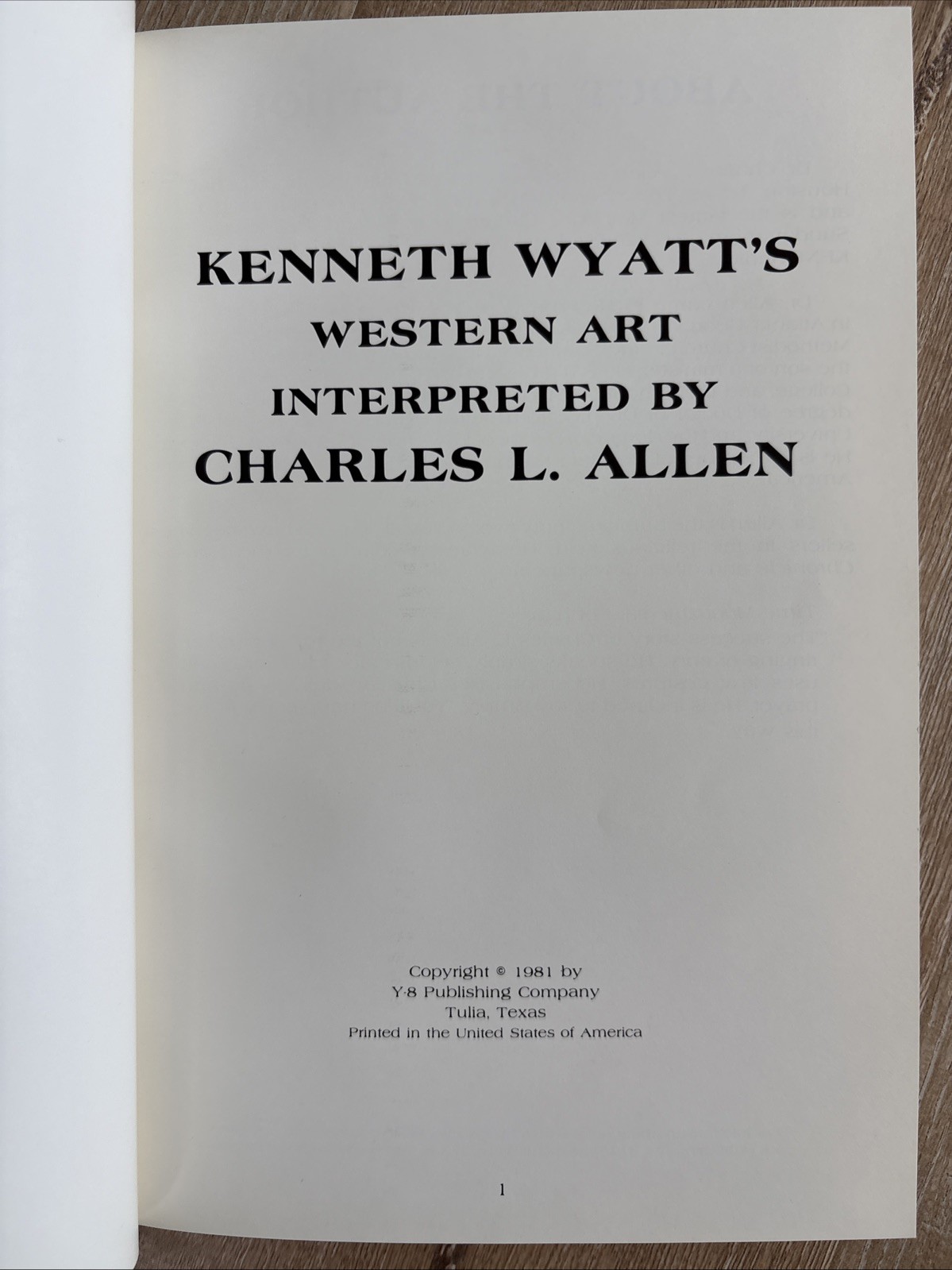 KENNETH WYATT’S Western Art Interpreted by Charles L. Allen SIGNED 1981 HC Y-8