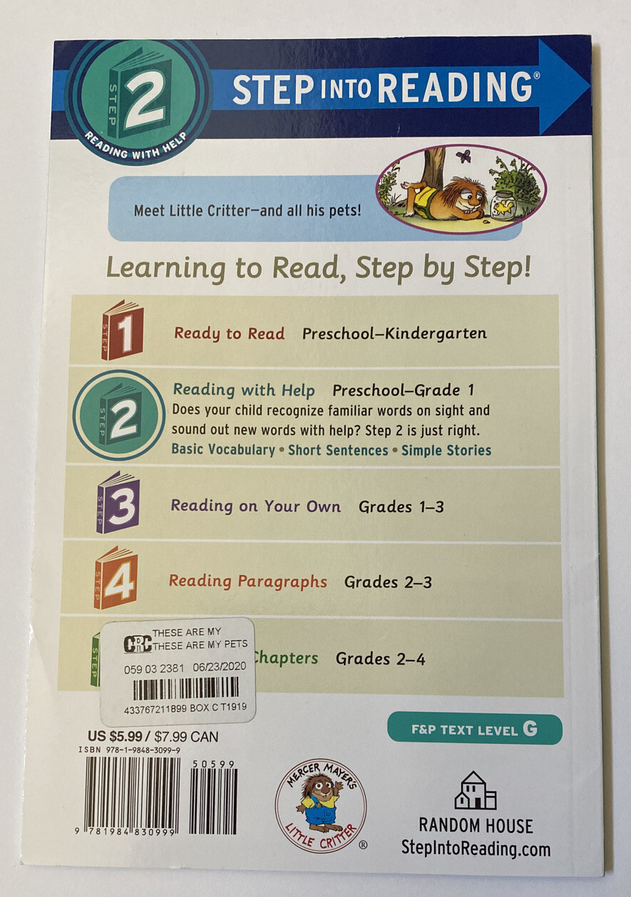 Step into Reading Ser.: These Are My Pets by Mercer Mayer (2019, Trade…
