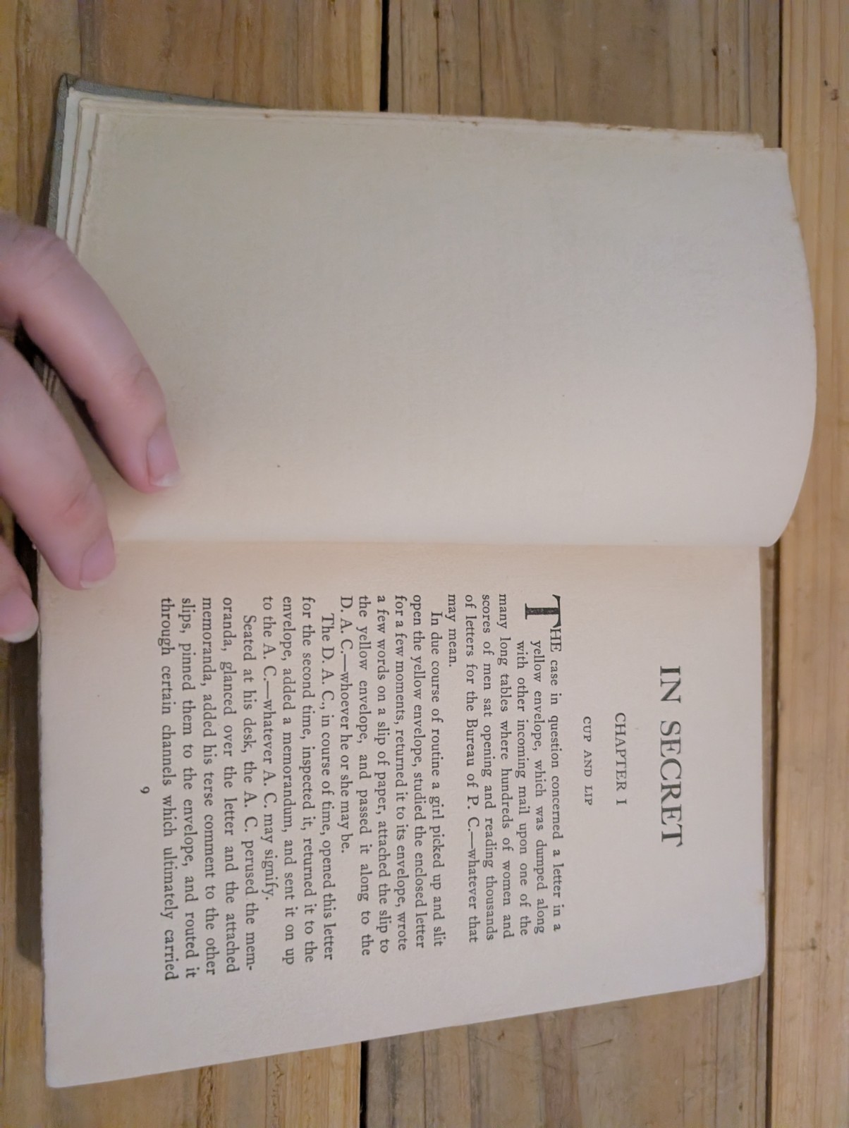 IN SECRET World War I Espionage Novel ROBERT W. CHAMBERS Ex-lib 1919 HC