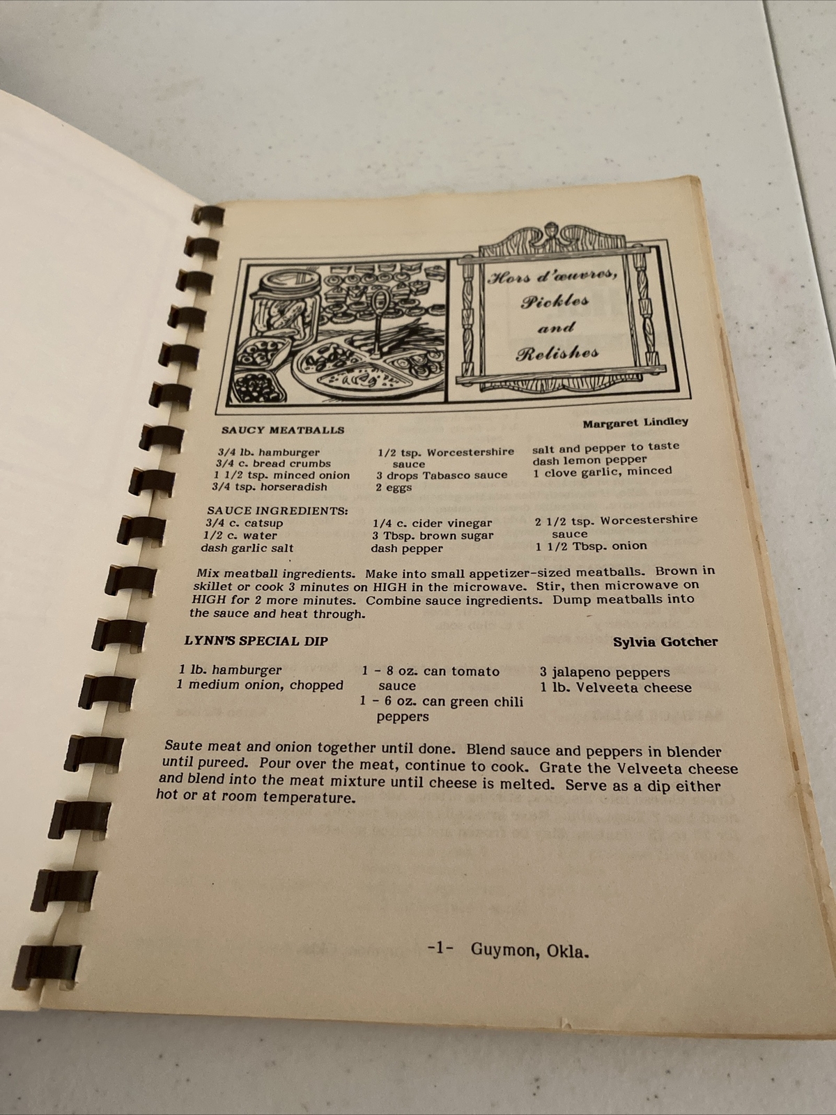 Vintage Church Cookbook Guymon Oklahoma Cherished Recipes Pie Crust Desserts ++