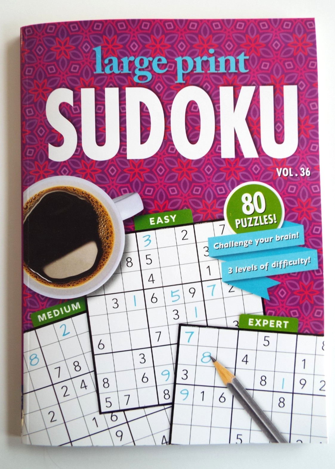 4 Large Print Sudoku Puzzle Books: Volumes 35, 36, 37 & 38 NEW** ~ 80 puzz. ea