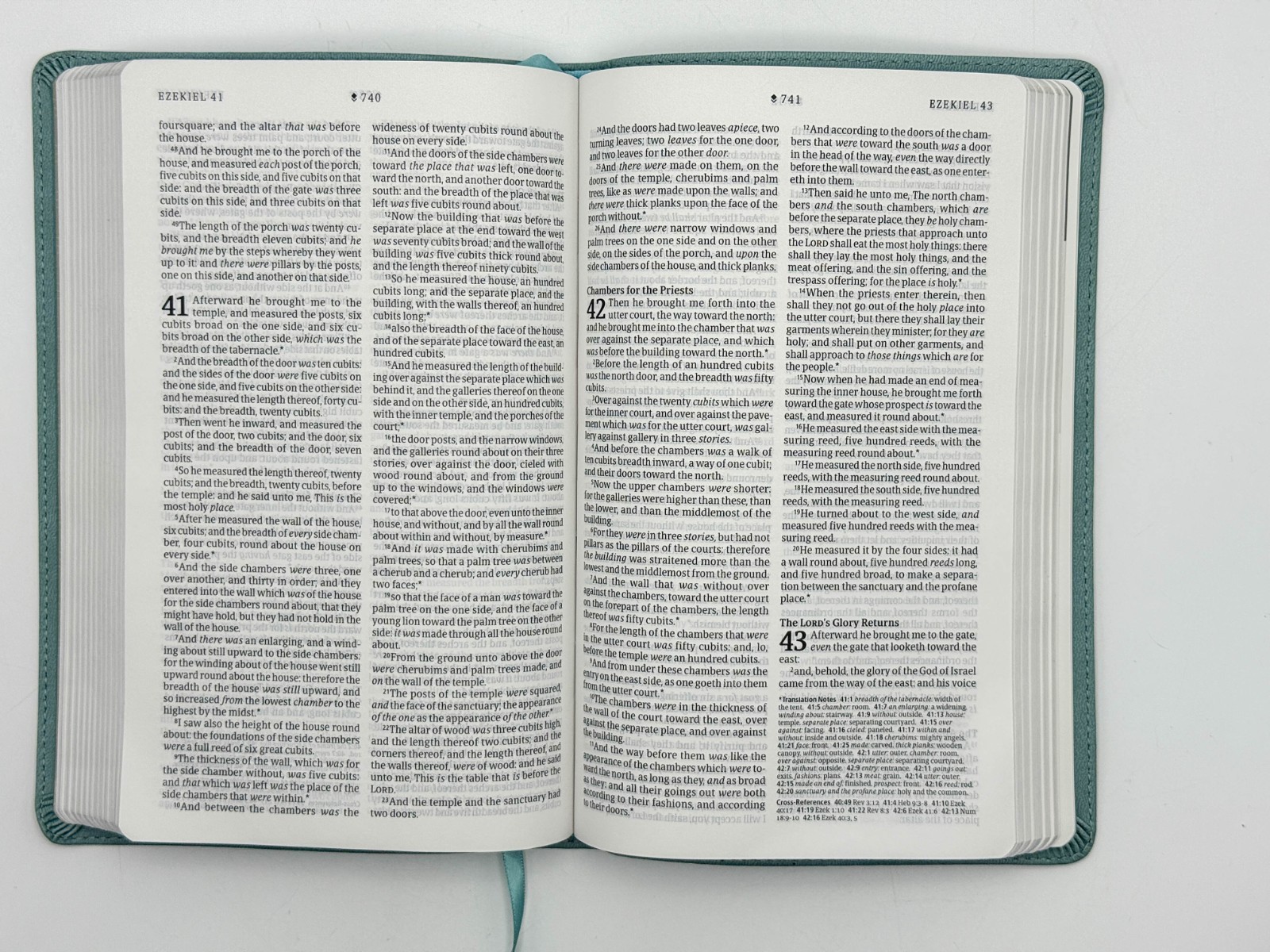 KJV Thinline Reference Bible, Filament LeatherLike, Floral Leaf Teal by Tyndale